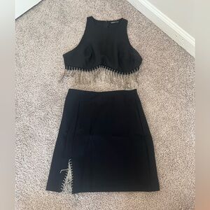 Shein Black Sparkle Two Piece Mini Dress